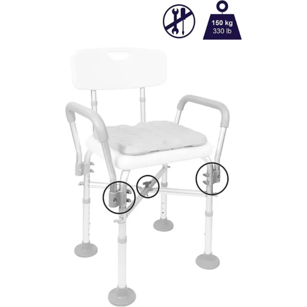 Silla Ducha Acolchado (150 kg) - Imagen 2