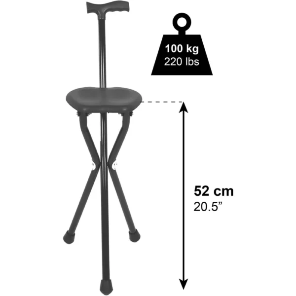 Bastón con Asiento Negro - Imagen 4
